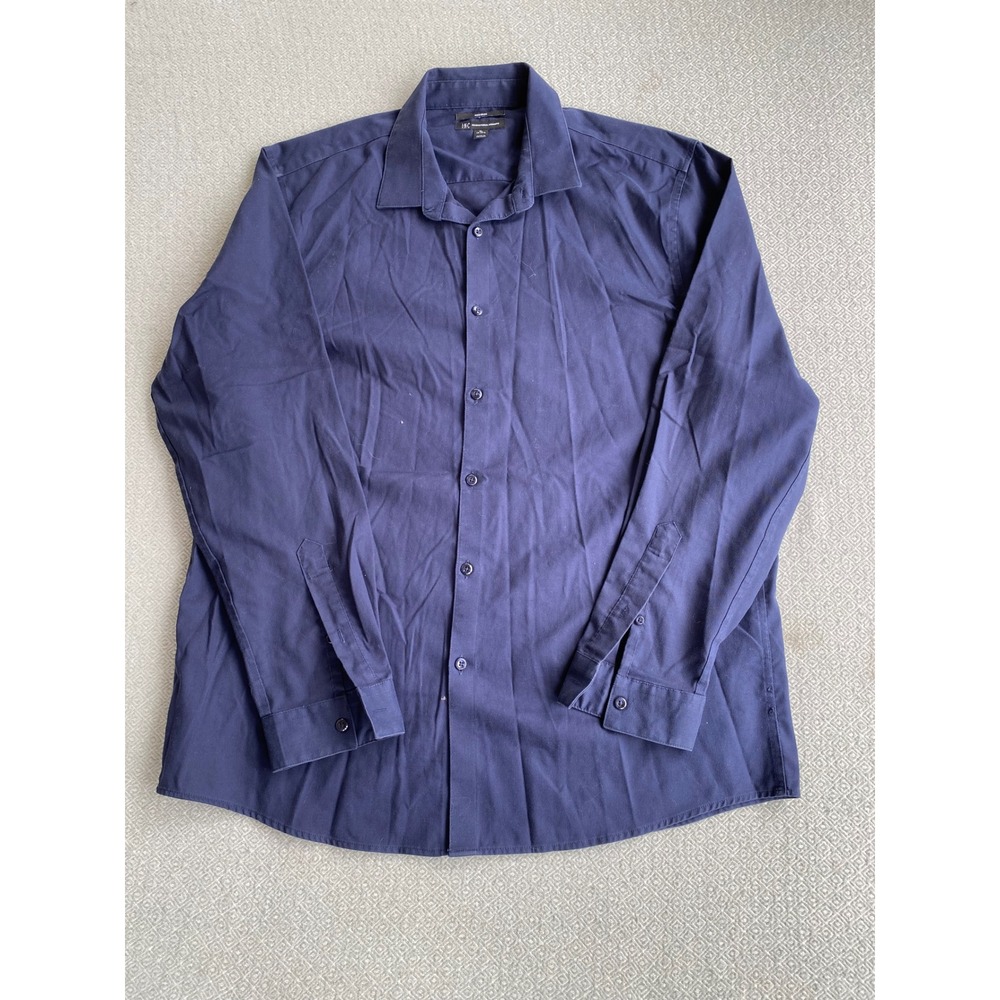 INC Dress‎ Shirt Mens XL Blue International Concepts Non-Iron Long Sleeve Button